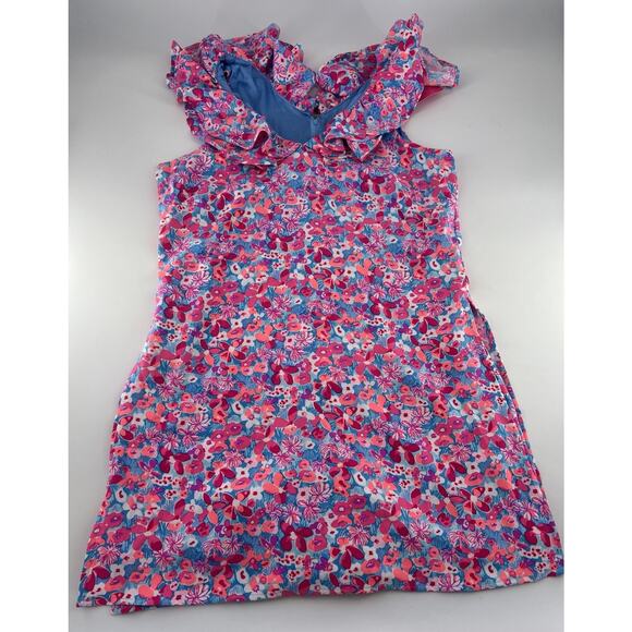 Lilly Pulitzer Linwood Ruffle Pink and Blue Print Romper Size 8 Lined New - Picture 4 of 11
